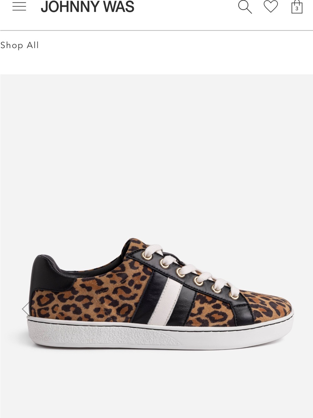 Johnny Was Leopard-Print Low-Top Sneaker in Brown, Black & White